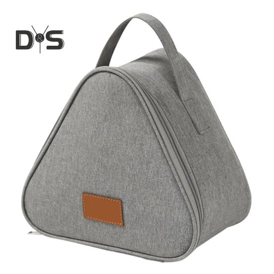 

Сумка для ланча, органайзер для закусок с ручкой, легко моется, водонепроницаемая, устойчивая к пятнам, треугольная сумка для ланча с пищевой алюминиевой подкладкой S серый