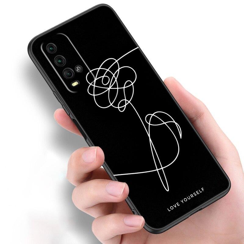 

Силиконовый чехол для телефона Love Yourself с цветком для Xiaomi Redmi Note 10 10T 10S 9S 8T 9 8 7 Pro Max 8A 9A 9C 9T, черный мягкий чехол Redmi Note 10Pro Max