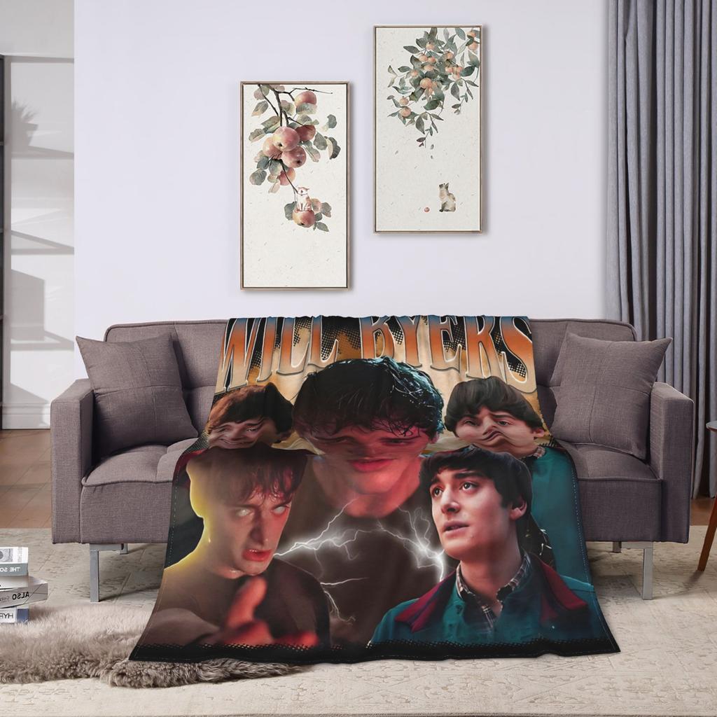 Vintage Will Byers Horror TV Warm Soft Blanket For Couch Bed Novelty Bedding Throws Winter Travel Car Flannel Bedspread