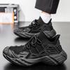 Men's shoes casual running sports fly-woven shoes men's summer breathable lace-up platform single shoes new large size trendy shoes