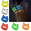 Cute Luminous Frog Resin Ring Colorful Novel Funny Animal Cartoon Finger Ring Glow In The Dark Aesthetic Rings for Girls