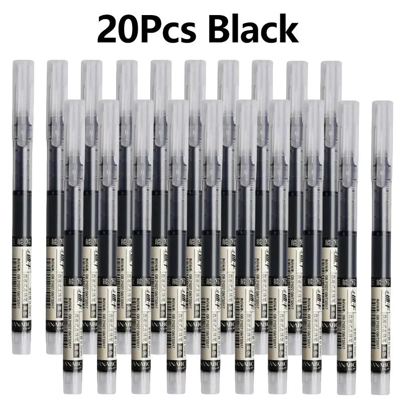 Needle Type Gel Ink Pens Black/Blue/Red 0.5mm Liquid Ballpoint Pen Students Stationery School Office Writing Tool
