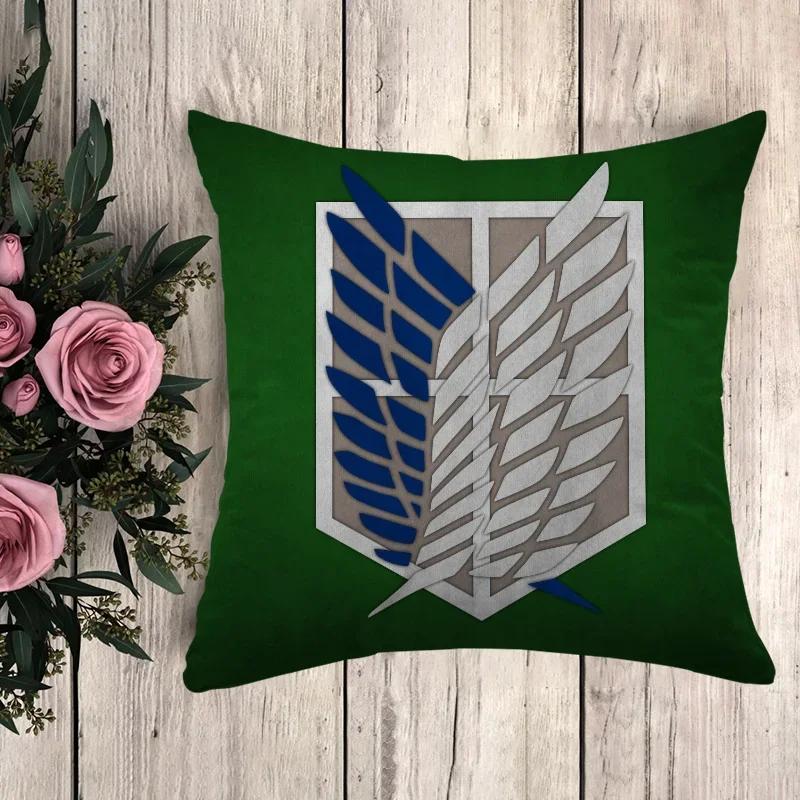 Anime Pillow Attack On Titan Cushion Covers for Bed Pillows Decorative Pillowcases  Fall Decor Pilow Cases Pillowcase