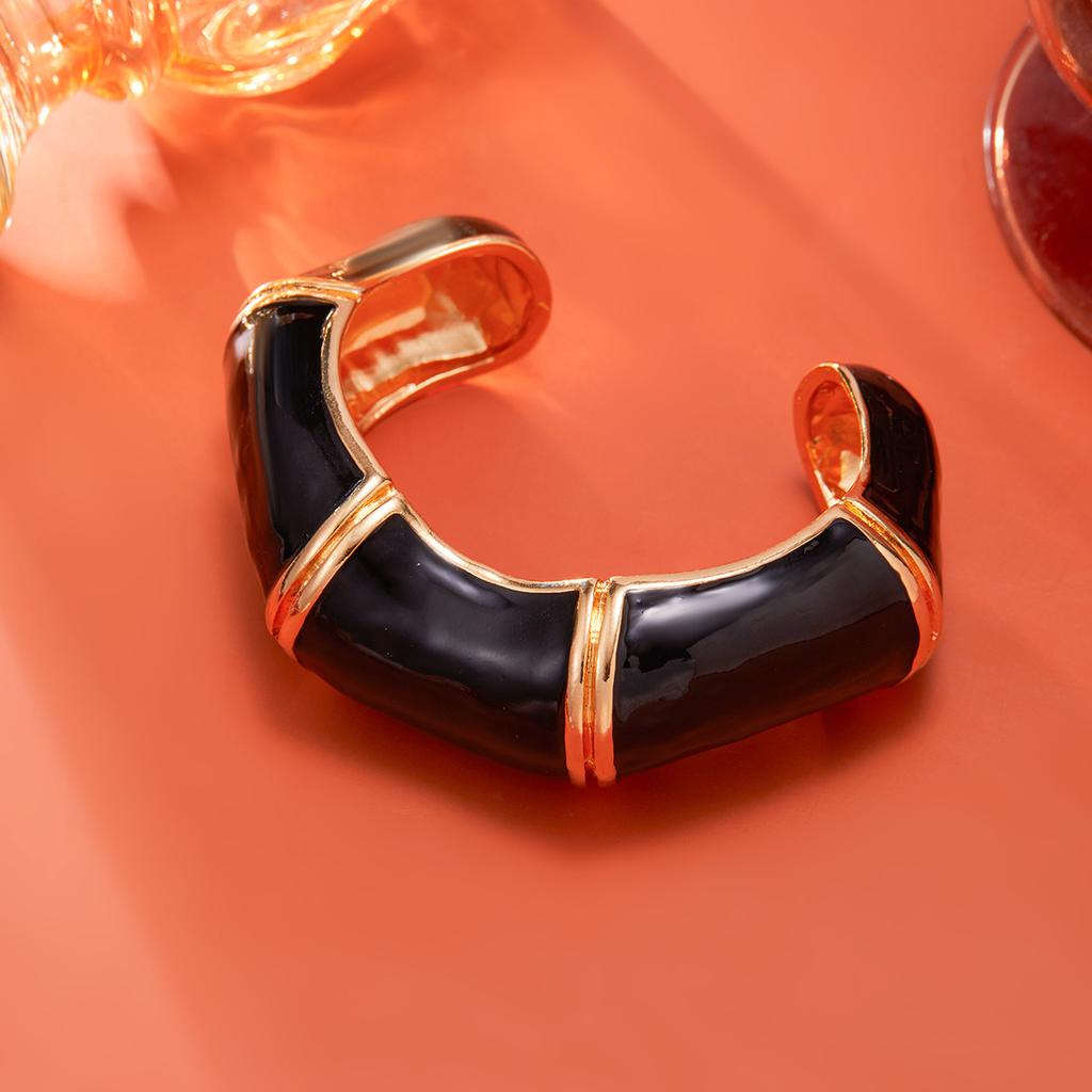 Brățări Bangles Groase Deschise Retro Email Picurând Ulei pentru Femei Punk Neregulate Rășină Acrilică Bambus Stivuite Brățări Manșetă Cuplu Geometrice Bijuterii de Mână