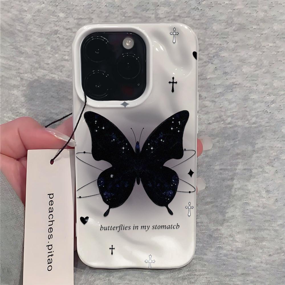 Fashion Dyeing Butterfly Phone Case For IPhone 17 16 15 14 13 12 11 Pro MAX 16 15 14 Plus Shockproof Bumpper Cover Case Funda