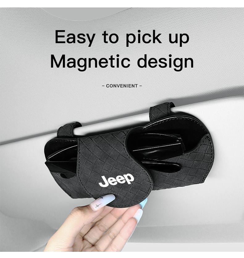 Car Interior Glasses Clip Auto Sun Visor Sunglasses Holder For Jeep Grand Cherokee Wrangler JK Gladiator Compass Renegade Patrio ALS1