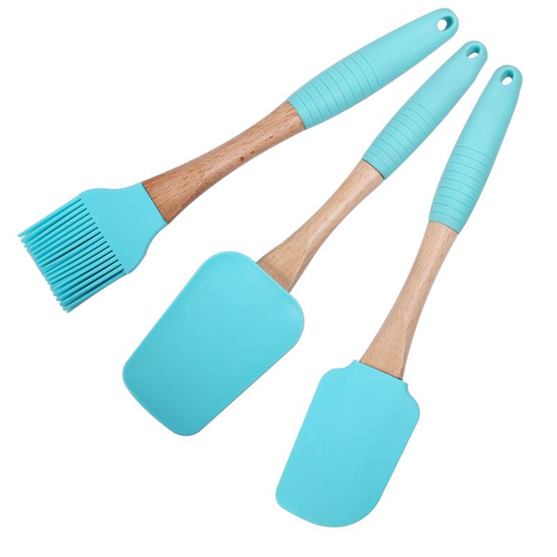 Non-slip Silicone Spatula Set of Three Cake Spatula Oil Brush Spatula 3 Sets of Baking Small Tools