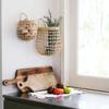 Hollow Rattan Woven Storage Basket Multi-functional Decorative Wicker Fruit Basket Wall Hanging Flower Basket Sundries Organizer