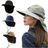 Summer Wide Brim Bucket Hat with Neck Flap Mesh Breathable Sun Hat for Men Women Outdoor Activities