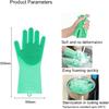Dishwashing Gloves Silicone Reusable 2 sided Foaming Heat Resistant Scrubber for Kitchen 1 Pair