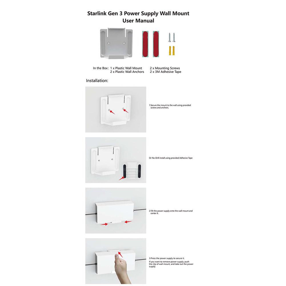 Wall Mounting Bracket Wall&Roof Installation Metal Kit Wall Mount Storage Holder Fit for StarLink Gen3/V3