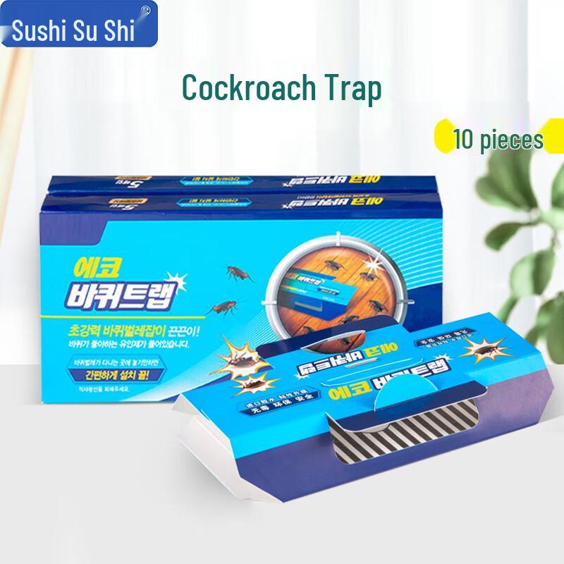 SUSHII RX049 Cockroach Sticky Trap with Bait (10-Pack)