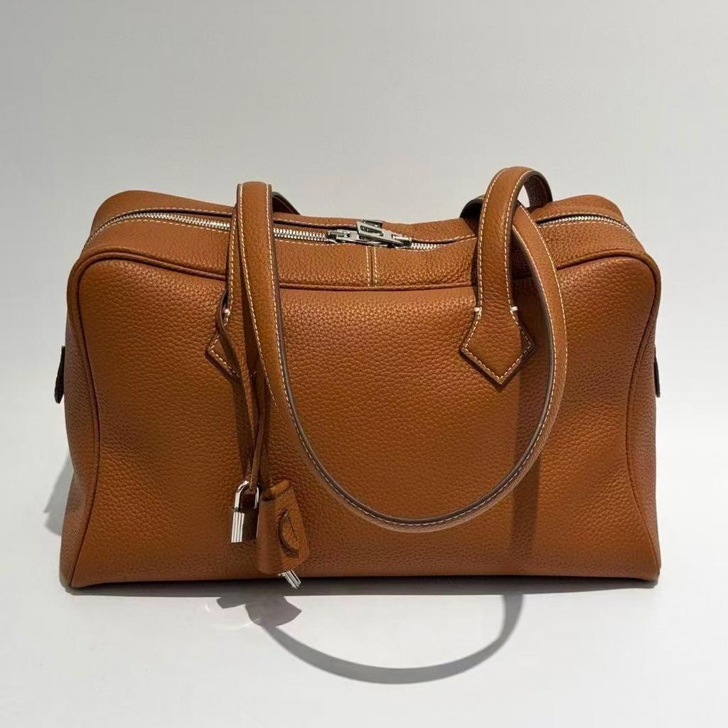 Cross-Border New Style Victoria Large Capacity Preserved Leather Tote Bag Genuine Leather Versatile Handbag Single Shoulder Casual Fashion Womens Bag