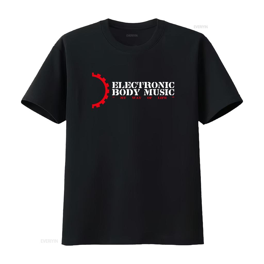 Electronic Body Music T Shirt My Way Of Life Print Ebm Industrial Darkwave Techno Style Vintage Washed Stylish Comfortable
