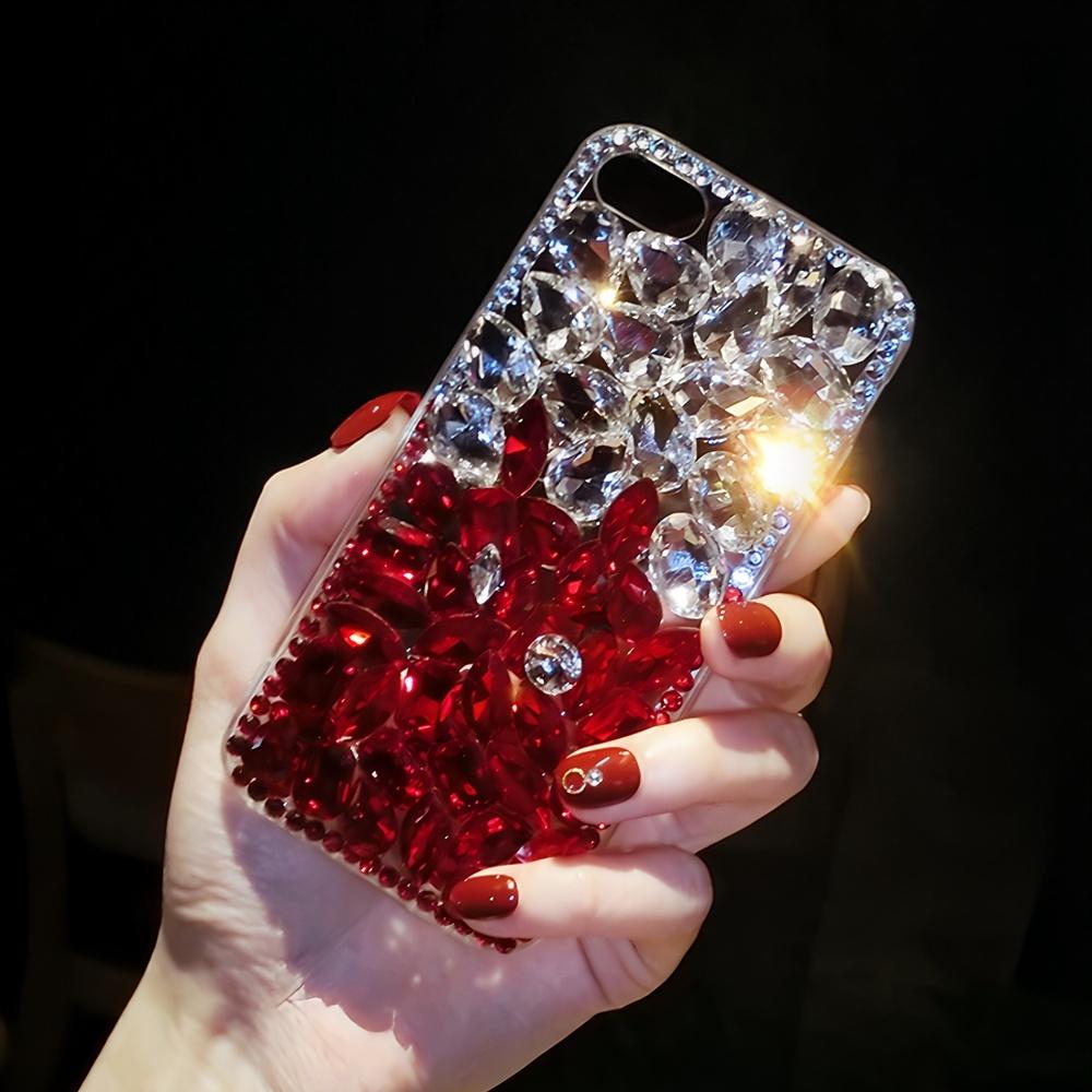 Luxury Bling Rhinestone Crystal Flower Phone Case For VIVO V50 Lite Pro V50E V29E V40E V30E V27E 4G 5G Glitter Diamond Gemstone Cover