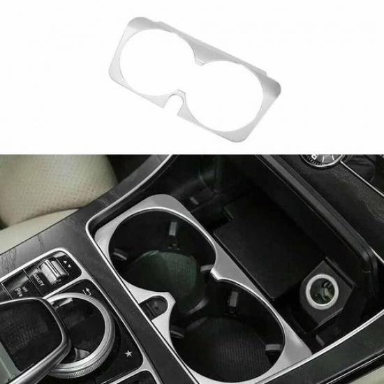 2016-21 Frame Trim Central Console Water Cup For Benz E-Class W213 Matte Sliver