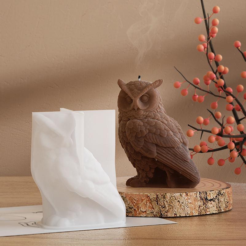 Owl Resin Mold 3D Animal Silicone Molds Soap Mould Candle Mold Silicone Mold For Candle Making Diy Owl Candle Moulds