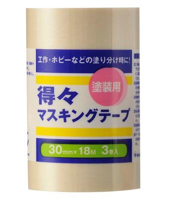 Handy Crown Tokutoku Abdeckband S, Breite 30 mm x Länge 18 m (3 Rollen) [Aushärtungsband]