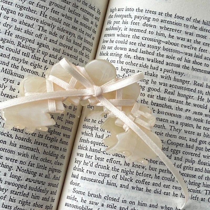 Acrylic Butterfly Knot Hair Clip with Ribbon Tie Stylish and Elegant Hair Pins Headwear Accessory for Women and Girls