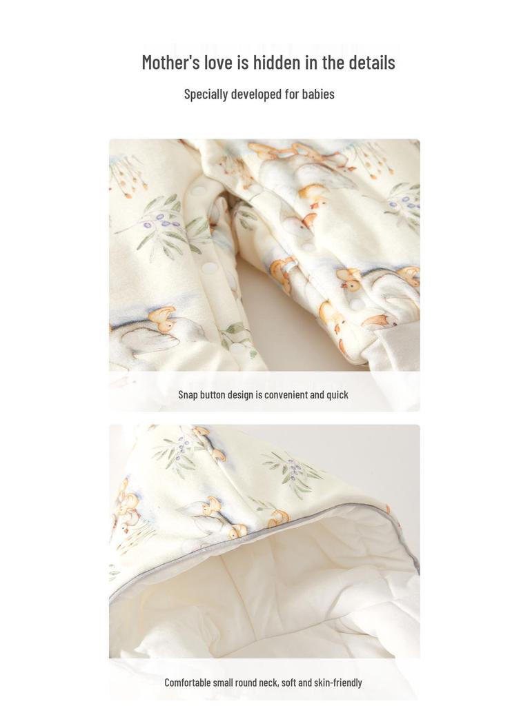 Winter Baby Romper: Thick Hooded Cotton Suit for Newborns, Ideal for Outings & Crawling