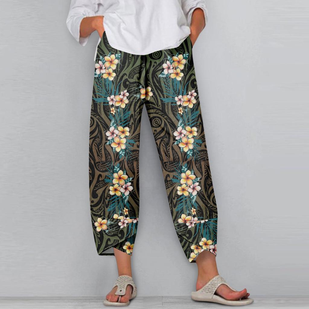 Damebukser Med Lommer Fritidsbukser Bukser For Kvinner Sommer Fritid Vide Ben Elastisk Livvidde Bukser Med Lommer