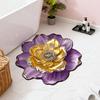3D Visual Floral Rug Realistic Flower Non-Slip Absorbent Floor Mat Washable Decorative Living Room Rug for Kitchen Bedroom Bathroom
