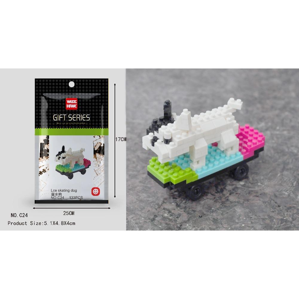 Mini Building Blocks 3D Animal Diamond Model Micro Bricks Dog Cat Bird Moose Wolf Panda Macaw Toys For Children Birthday Gifts