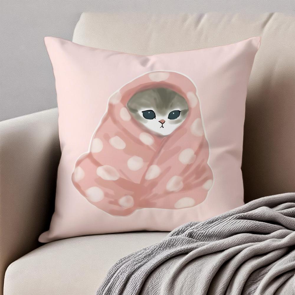 Cute Warm Lovely Mascot MMofusand Cushion Cover Pillowcase Antidustmite Invisible Zipper Short Plush Sofa Cushion