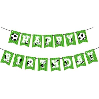 Pancarta Verde de Cumpleaños de Fútbol Decoraciones Coloridas y Chic Decoraciones de Fiesta de Cumpleaños Deportes