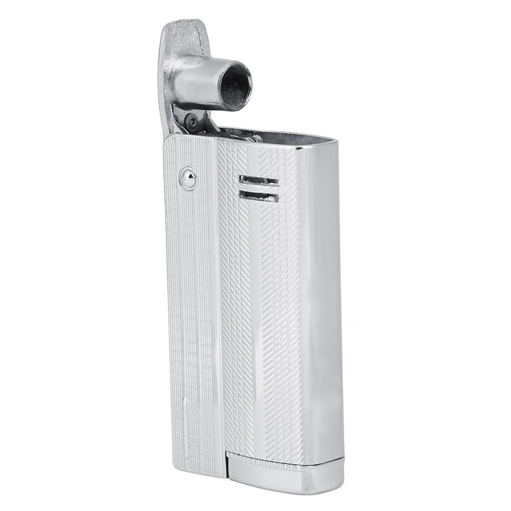 Vintage Oblate Fashionable Lightweight Portable Metal Lighter Daily Use(Silver)