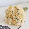 

Artificial Flowers Core Content 27 Head Artificial Peony and Hand tied Rose Set Handheld Rose and Camellia like Fake Flowers жовтий