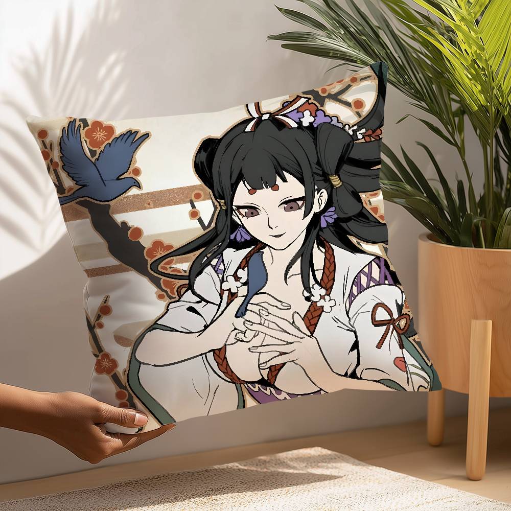 Hot Game Onmyoji Pillow Case Plush Fabric Soft Pillowcase Double Sided Print Cushion Cover Household Gifts