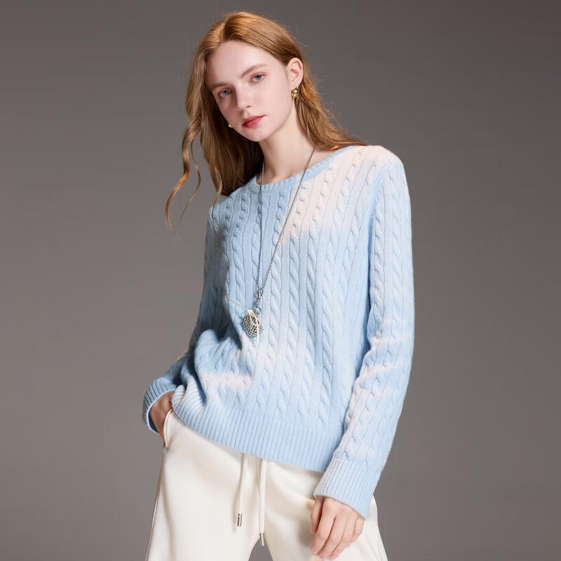 SANCITY 2025 Winter Women's 100% Wool Cable Knit Pullover Sweater