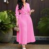 2025 Summer Women's Solid Color V-Neck Slimming Dress: Elegant and Fashionable