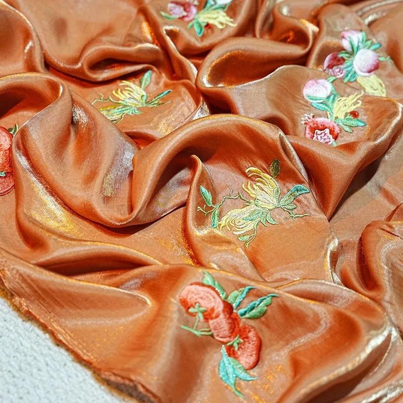 

Chinese Style Floral Embroidered Fabric for Handmade Sewing Hanfu Ancient Skirt Children s Clothing Ladies Cheongsam Fabric 300x150cm