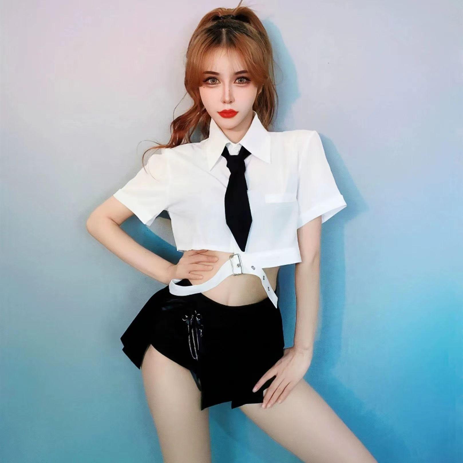 

Иностранный стиль уличный танец бар go-go выступление костюм женский лидер сцена чистая похоть женская одежда флэш джаз танец M【80-120】