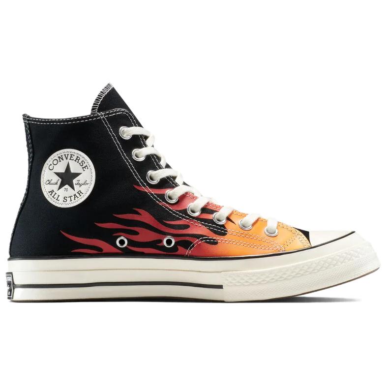 Converse Chuck 70 High Fire Sneakers da Uomo Nero Rosso Giallo A15610C