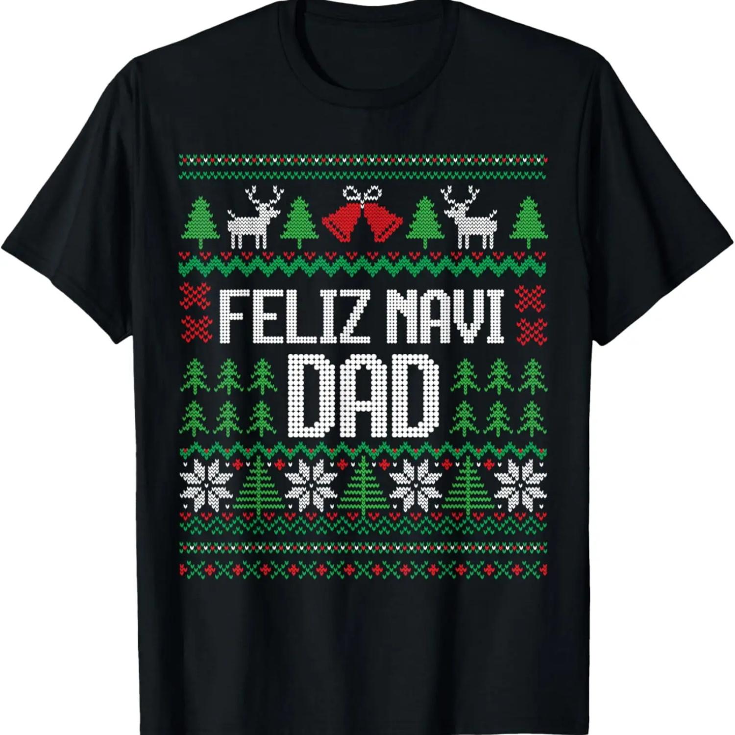 

Feliz Navi Dad Funny Ugly Sweater Christmas T-Shirt XXXXXL чорний