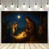 Background of the Birth of Jesus, Tapestry Wall Hanging, Dreamy Hippie Home Decoration, Poster, Dormitory Fabric Mural