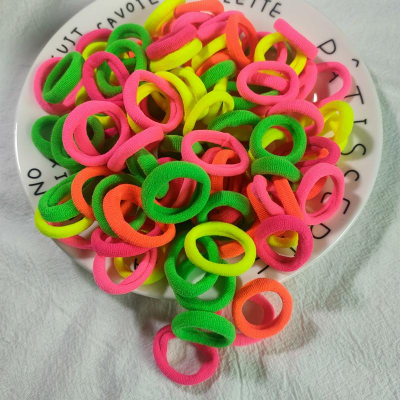 50/100pcs/Set Kids Colorful Nylon Elastic Hair Bands Ponytail Holder Hair Ties Gum Rubber Band Headband Girls Hair Accessories