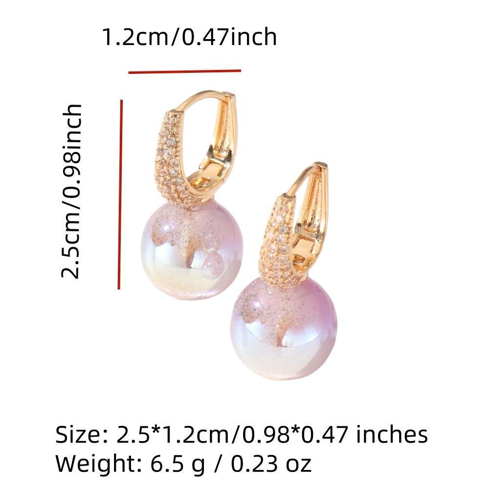 1 par de brincos pendentes luxuosos de pérolas de imitação de céu estrelado roxo para mulheres, joias de zircônia cúbica, acessórios diários para festas de casamento