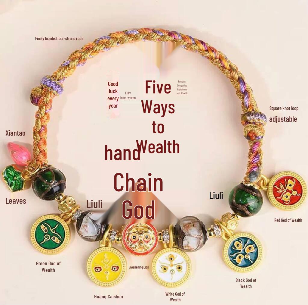Tibetan-Style Eight Guardian Deities Bracelet with Six Syllable Mantra - Handwoven Cotton Thread Ethnic Reincarnation Gift