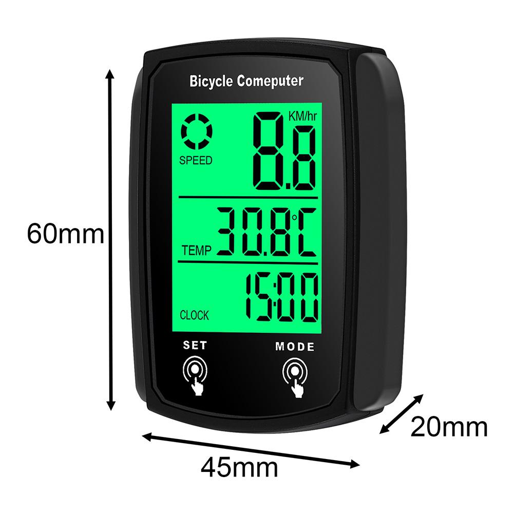 1Set Wired Bike Computer LED Digital Bicycle Speedometer Odometer Touchscreen Cycling Computer Waterproof with Backlight