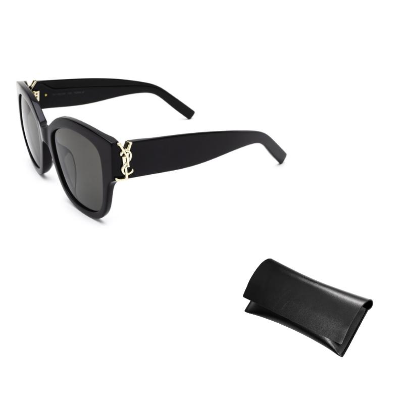 Saint Laurent Solides Design Quadratische Sonnenbrille Unisex-Sonnenbrille Schwarz SLM95/F-001