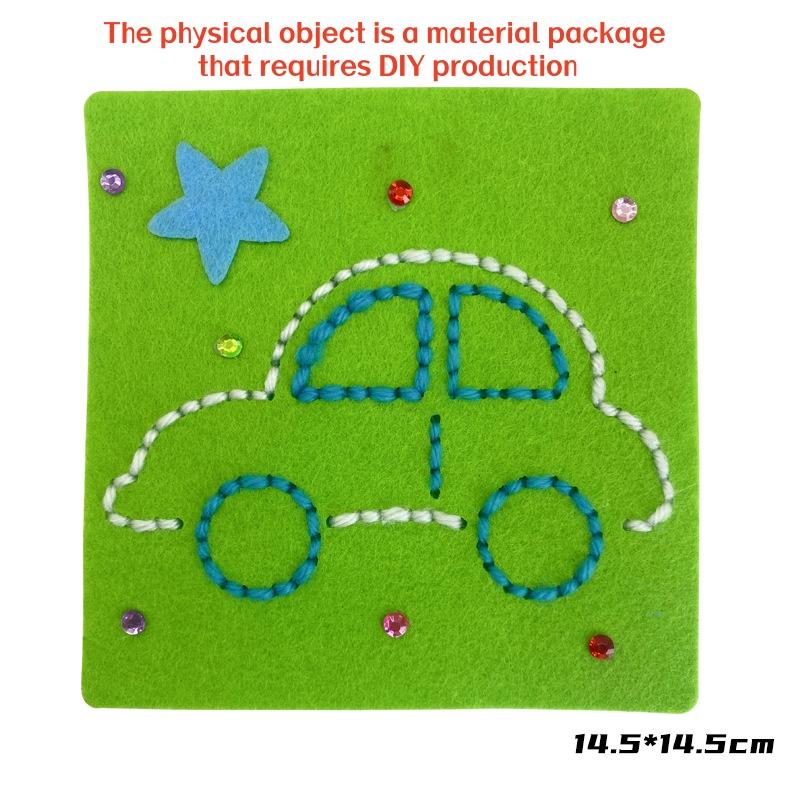 

1set DIY Embroidery Kit for Kids Cartoon Animal Sewing Felt Kit DIY Material Felt Sewing Craft
