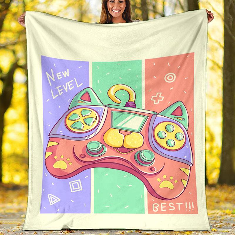 Game Controller Theme Printed Blanket - Perfect for Couch, Bed, Travel & Outdoor Use | Machine Washable, Cozy & Durable.