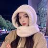 Warm Scarf Mask Integrated Hat Windproof Ear Protection Hat New Neck Warmer  Autumn and Winter