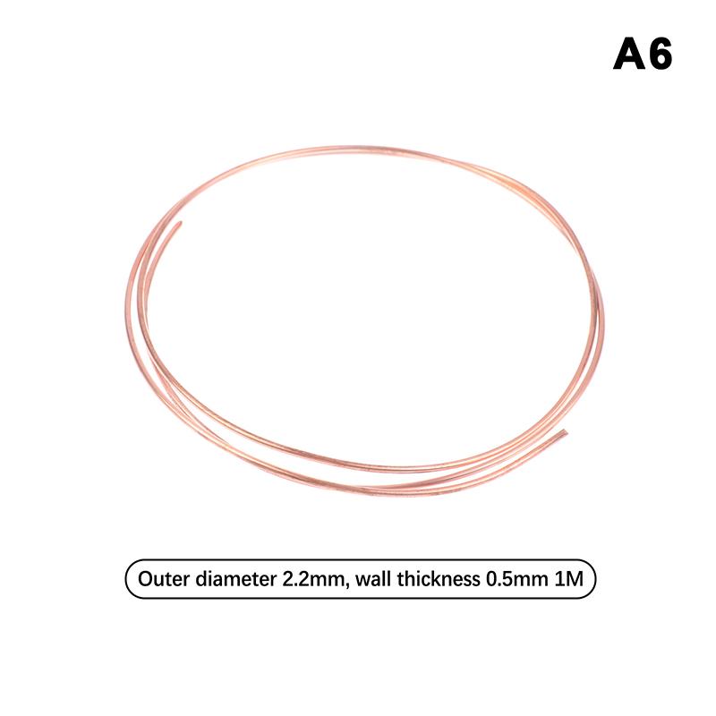 1Meter Copper Soft Copper Tube Coil Od 1.6~5.0Mm Id 0.5~1.0Mm Pure Coppers Wire Pipe Airs Conditioner Cooling Diy Crafts