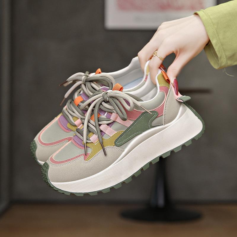 

Большой размер ins корейские кроссовки для нового папы женские студенческие спортивные кроссовки для бега повседневные кроссовки на платформе BN016-1 34