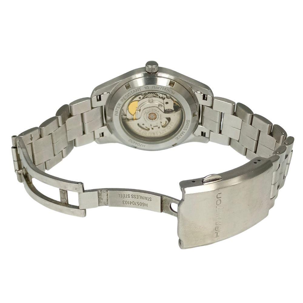 Used HAMILTON H704450 Khaki Field Back Skeleton Automatic Men's Watch Genuine / C1131